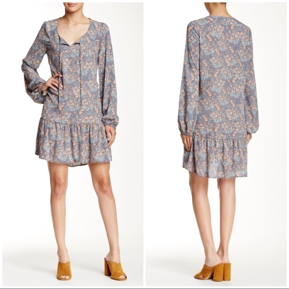 Melrose and Market Floral Long Sleeve Dress EUC